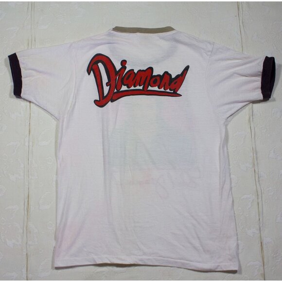 Vintage 1980's Screen Stars Neil Diamond Ringer-Style Graphic T-Shirt Size L - Picture 2 of 6